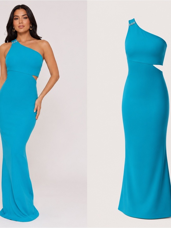 Marciano Dresses & Skirts - Marciano by Guess One-Shoulder Turquoise Evening Gown